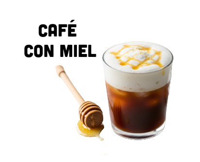 Small mugs of café con miel with honey, cinnamon, and nutmeg